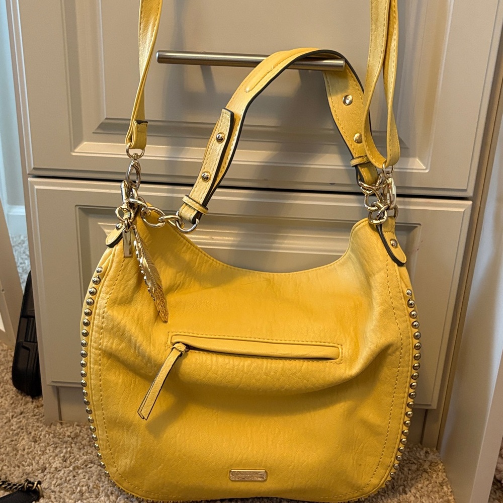Jessica Simpson Yellow Studded Shoulder Bag